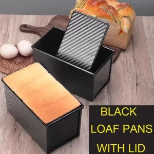 Kitchen Mold Cake Bread Pan with Lid Non-stick Bread Pan Rectangular Aluminized Steel Durable Bread Cake Toast Box Mold