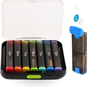 1pc Weekly Pill Organizer 2 Times A Day, Pills Box 7 Day for Easy Filling, AM PM Pill Case for Vitamins, Medication, Supplements